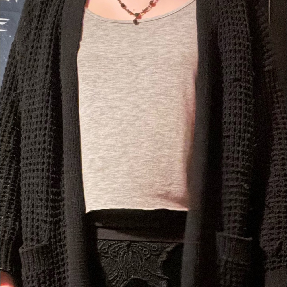 Grey Baby-Doll Flared Tank Top